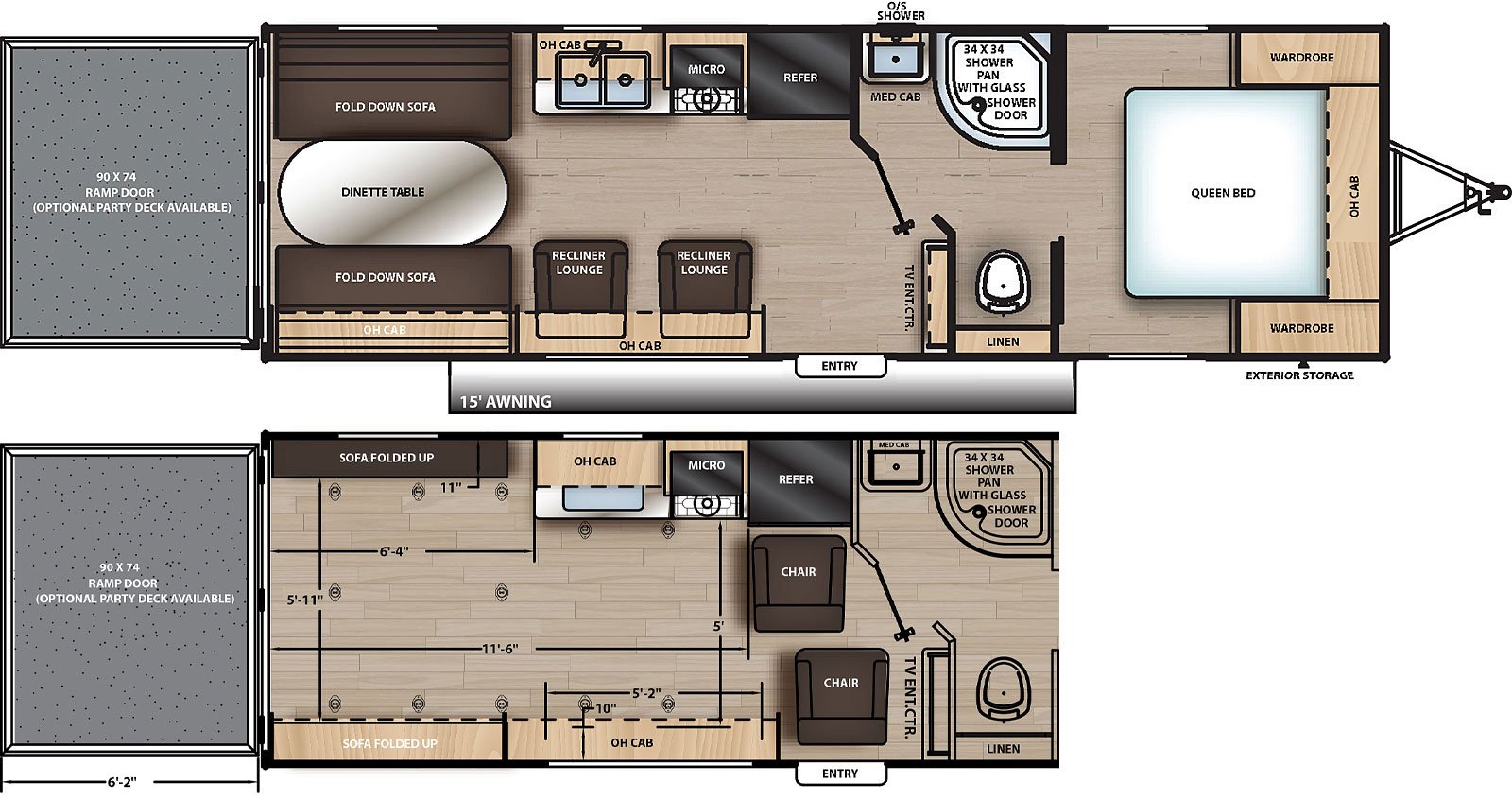 lightweight toy hauler travel trailer floor plans